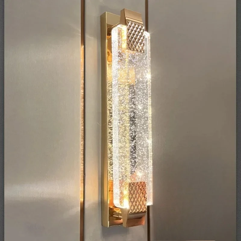 

SANDYHA Elegant Bubble Crystal Wall Lamp LED Lighting Fixture for Modern Bedroom Living Room Foyer Stylish Home Decor