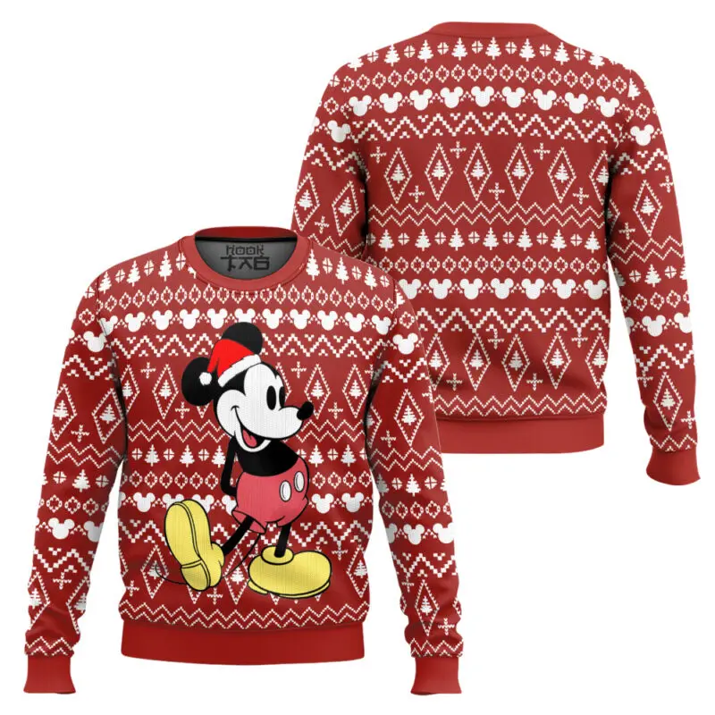 

Disney Mickey Mouse Ugly Christmas Sweater Funny Holiday Party Pullover Warm Cozy Plus Size Sweater for Men Women Xmas Gift 2026