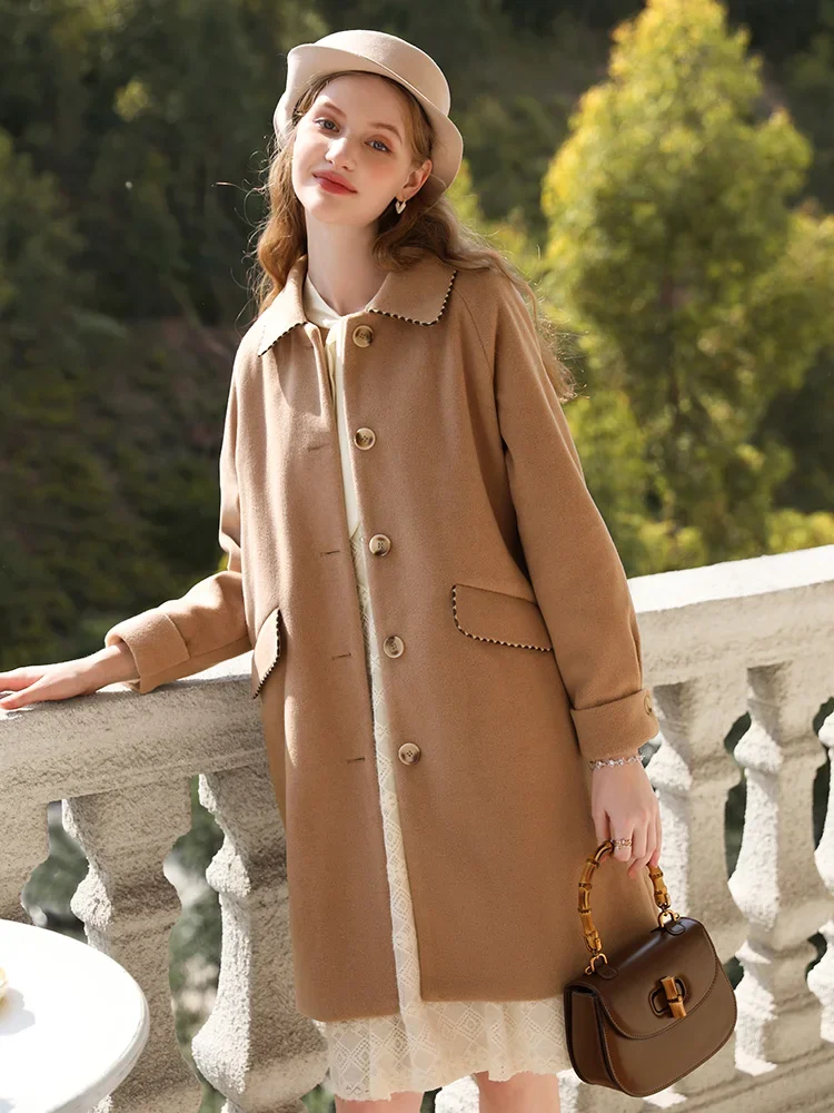 I BELIEVE YOU Camel Maillard Woolen Coat For Women Winter Long 2023 New Warm Vintage Quality Fashion Outerwear Lady 2234185449