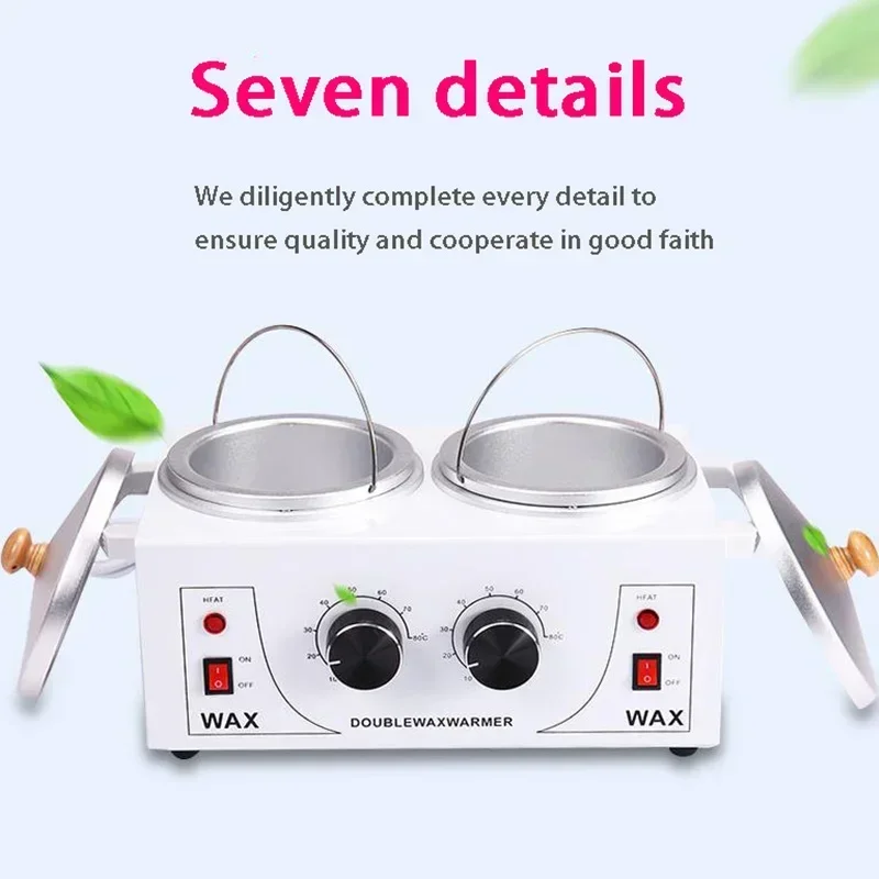 Double Furnace Multifunction Temperature Adjustment Double Pot Wax Melting Machine Hair Removal Instrument Wax Treatment Machine