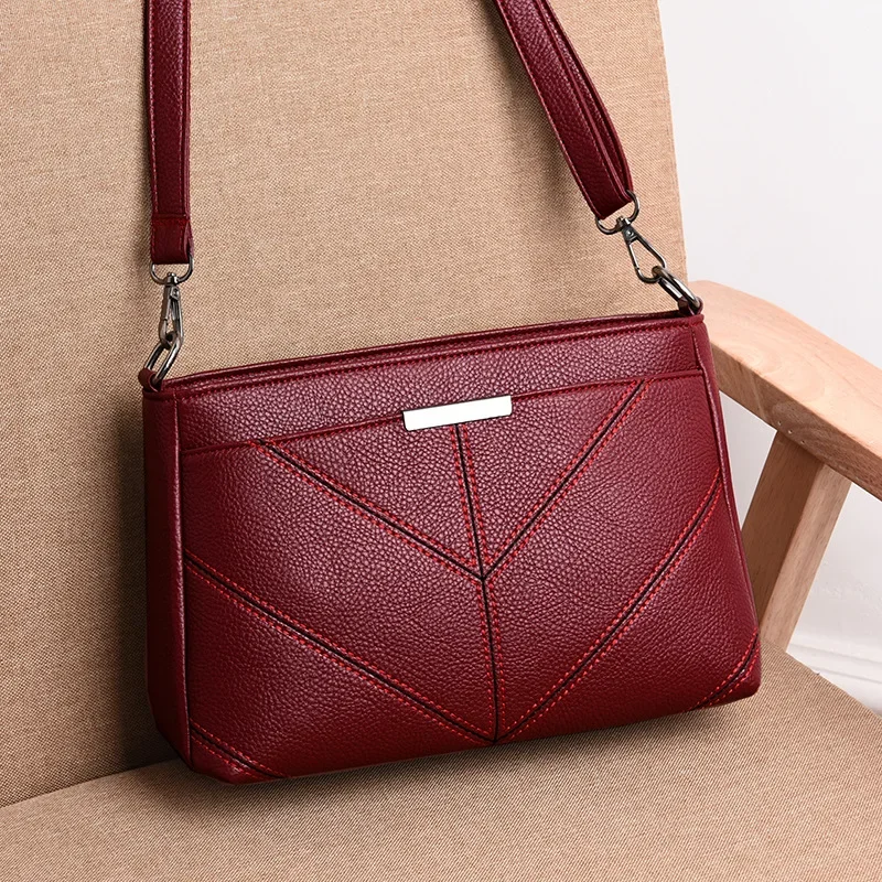 Cross Border Direct Supply Women\'s 2024 New Korean Version Trendy Mommy Bag Three-layer Small Single Shoulder Crossbody Handbag