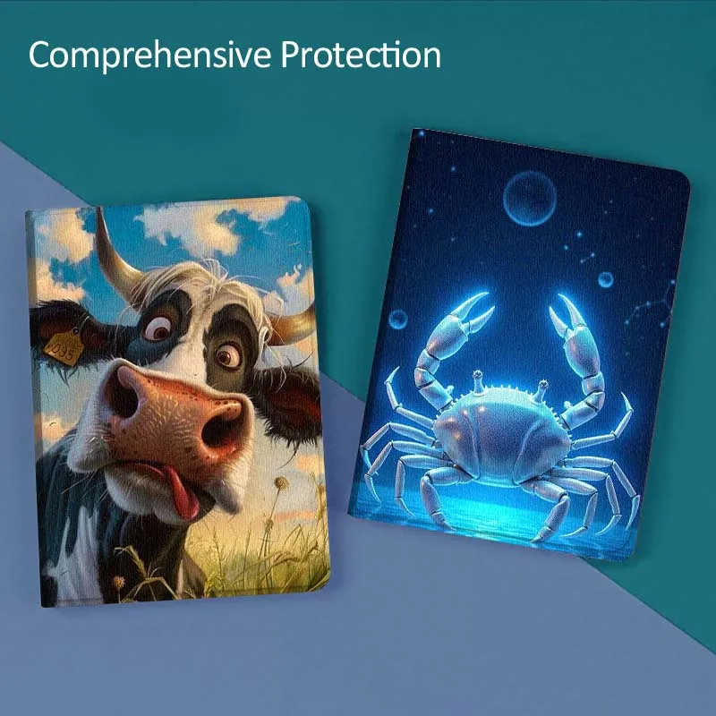 

Мягкий чехол для планшета с изображением краба и коровы, популярный дизайн, для Huawei MediaPad T5, T10s, M6, M5 Lite, SE, Honor Tab 5, 6, 7, V7, V8, X8a, X9a Pro, подарок