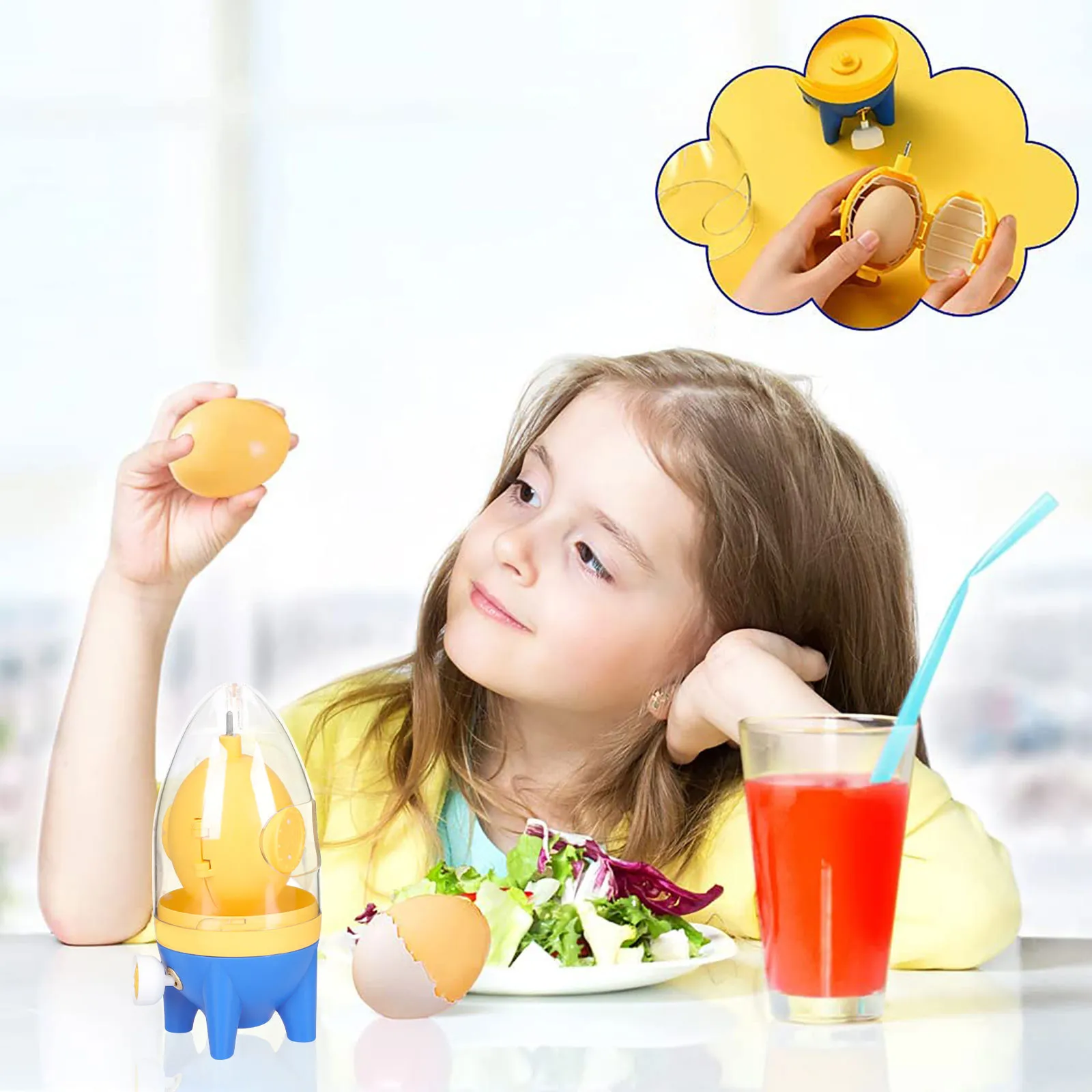 

Инструмент для взбивания яиц с силиконовым шейкером: ручной миксер для приготовления более полезных золотистых яиц, простой в использовании кухонный аксессуар для всех.