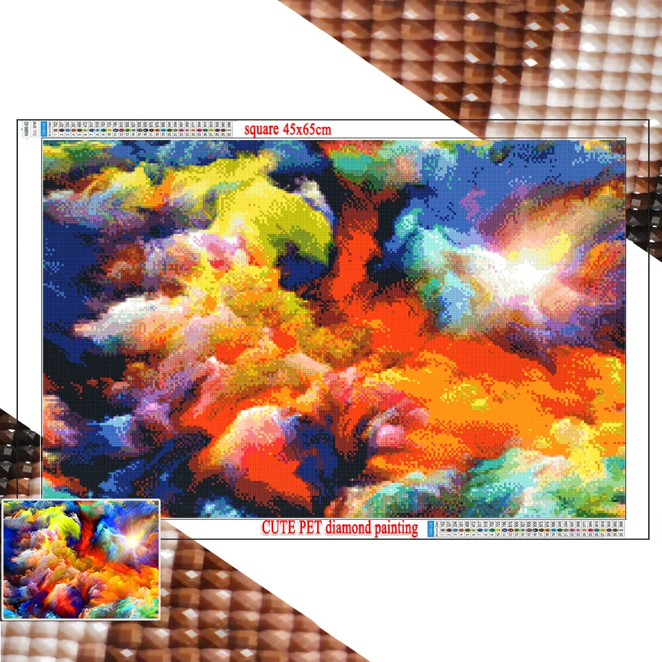 DIY Diamond Painting Color cloud flow cloud diamond Embroidery 5d mosaic Diamond cross stitch nebula modern decor abstract art