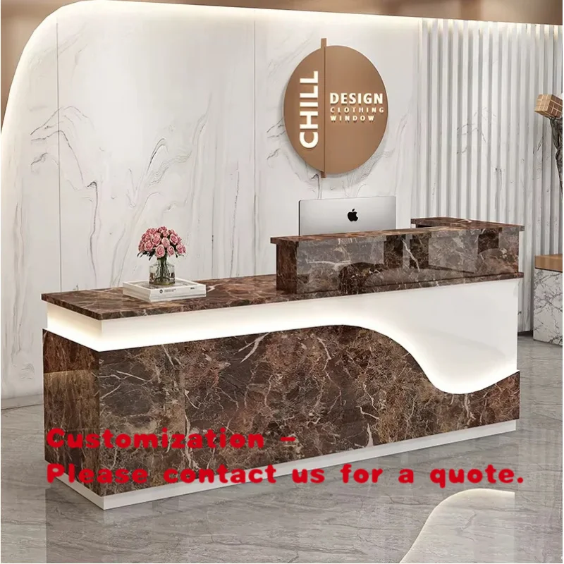 

custom.Premium Solid Wood Service Desk with LED Ambient Light Jewelry Store