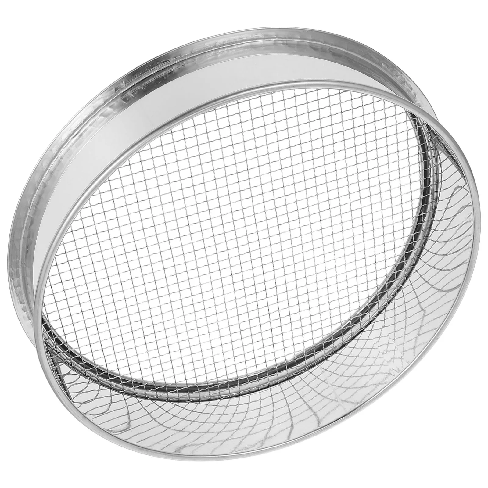 

1pc 6Mm Mesh Soil Sieve Stainless Steel Sifter For Garden Sand Rocks Sifting Pan Outdoor Gardening Tool Compost Screen Bonsai