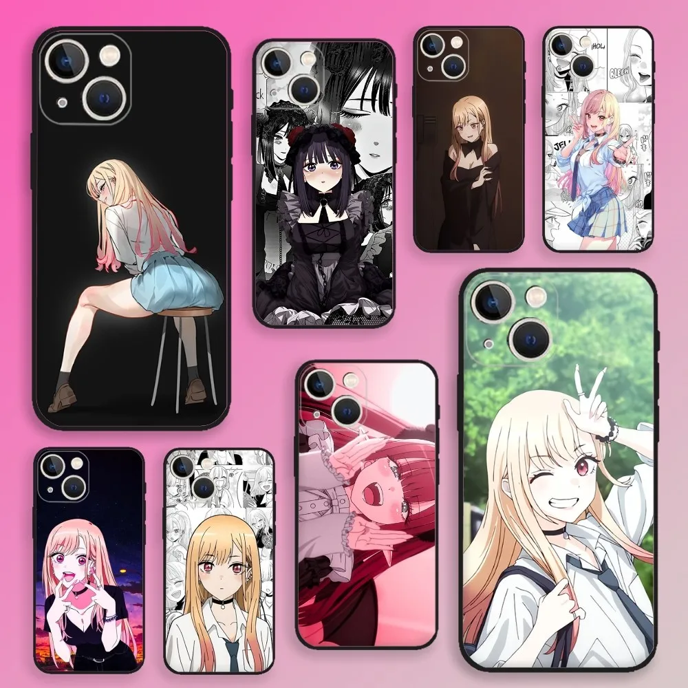 

Sono Bisque Doll wa Koi wo suru Phone Case For iPhone 16,15,14,13,12,11,Plus,Pro Max,XS,X,XR,SE,Mini,8,Soft Silicone Black Cover