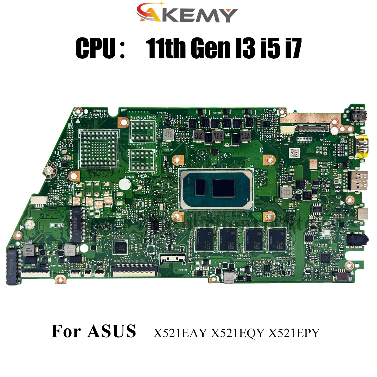 

X521EA Laptop Motherboard For ASUS VivoBook K533E X521EPY I521E X521EQY X521EAY S533E X521E R521E Mainboard W/ 11th Gen I3 i5 i7