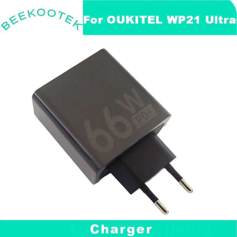 New Original Oukitel WP21 Ultra Charger EU Quick Fast Charging Adapter HJ-PD66W USB Cable Data Line For Oukitel WP21 Ultra Phone