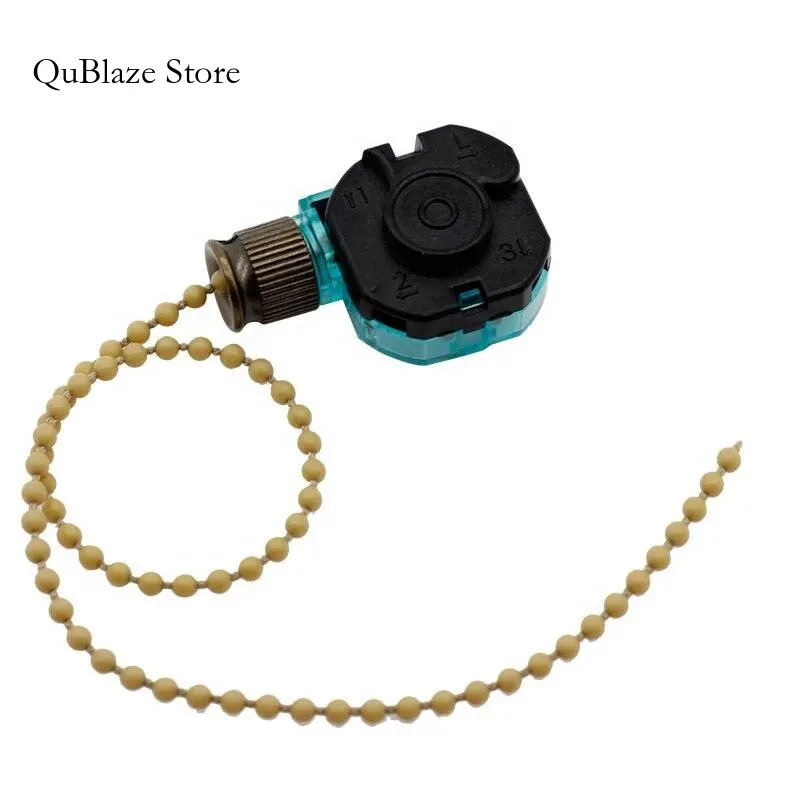 

Position 4Wire 3A 250VAC 6A 125VAC Ceiling Light 3 Speed Pull Chain Control Nickel Fan Switch