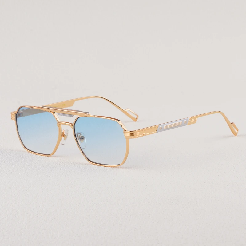 

2025 MOD.757 Alloy Square Gradient Sunglasses Gift for Men and Women personlized UV400 Double Bridge UV400 Eyeglasses with Case
