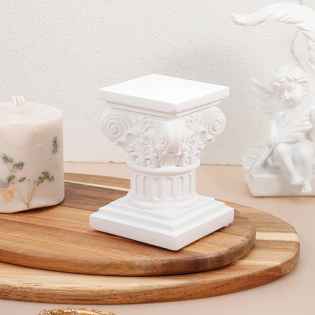

2pcs Roman Column Holder Resin Statue Vintage Decor Wedding Christmas Tabletop Pillar Stand Pedestal For Garden Party