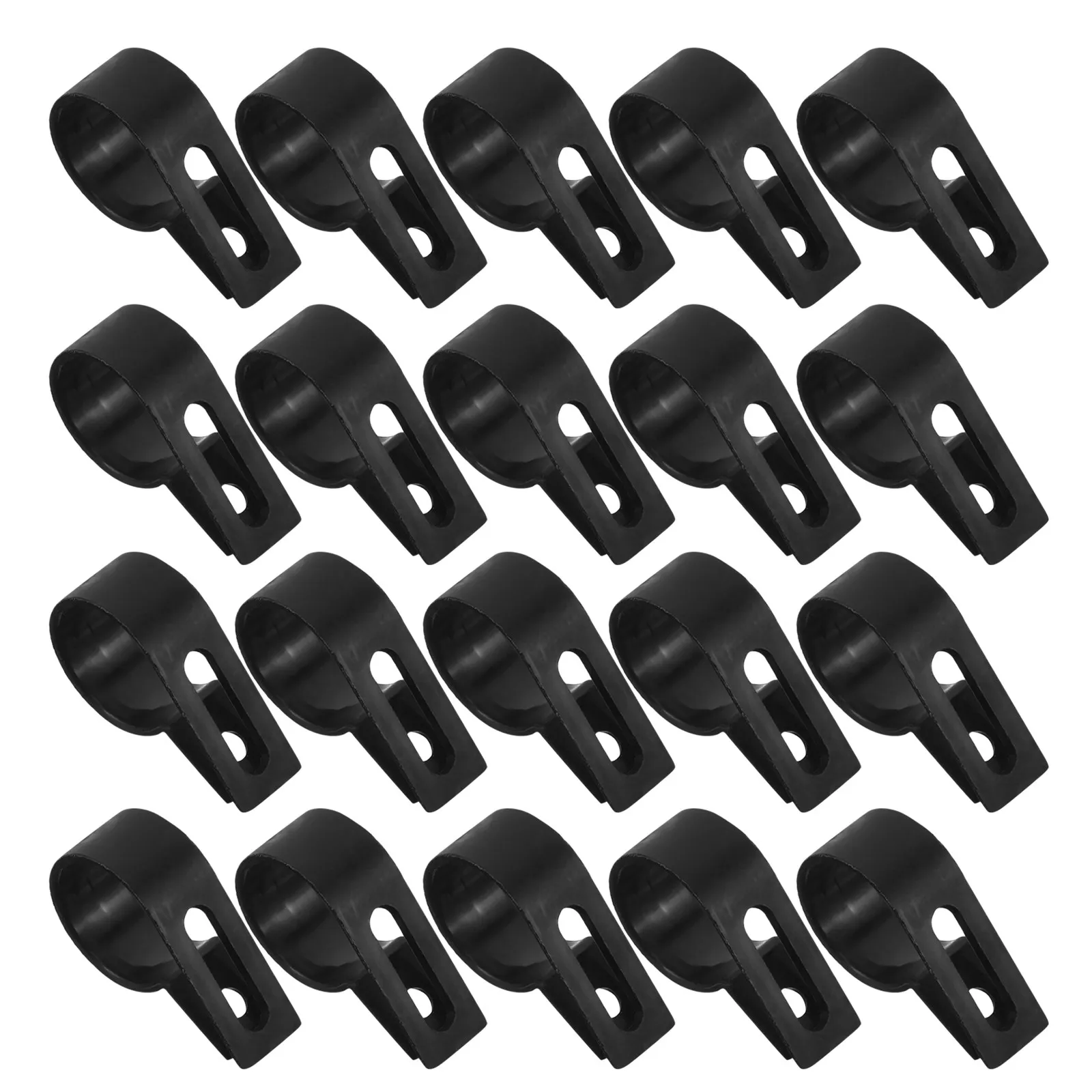 R Type Cable Clips 500 Pack Black Plastic Wire Clamps for Home Office Industrial Cable Management