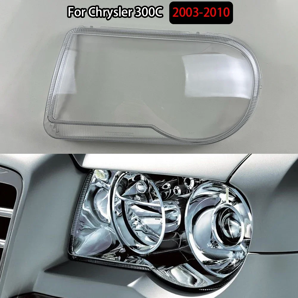 

For Chrysler 300C 2003-2010 Car Front Headlamp Cover Headlight Shell Transparent Lampshade Lens Plexiglass Car Accessories