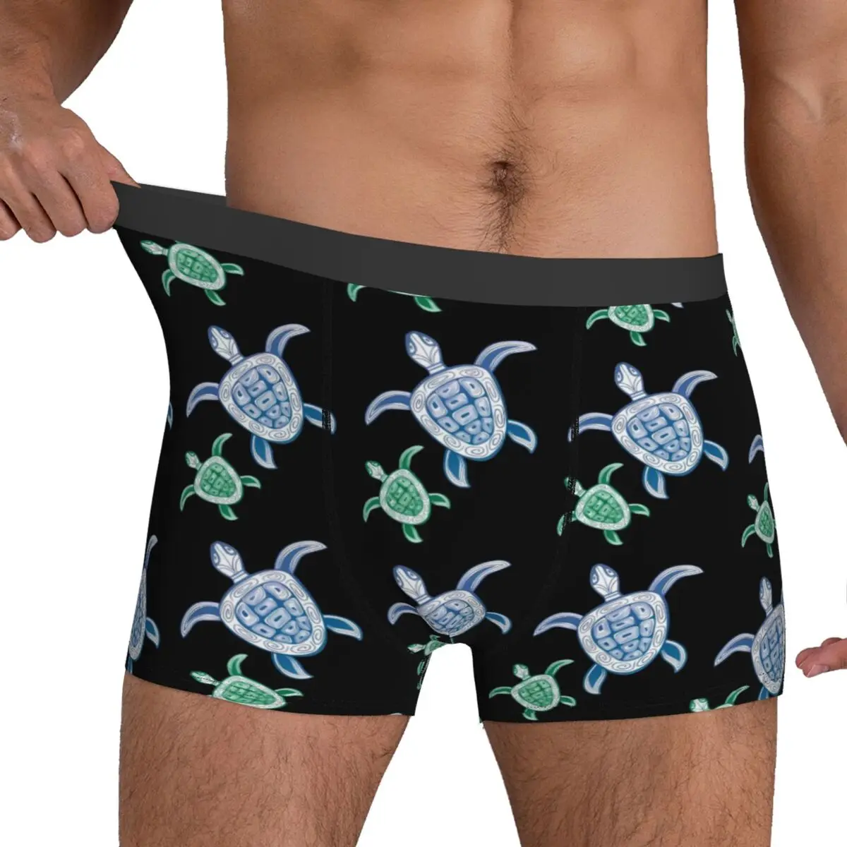 Hawaii Turtles Underwear Cute Animal Print Trunk Trenky Men's Panties Cute Boxer Brief Birthday Gift