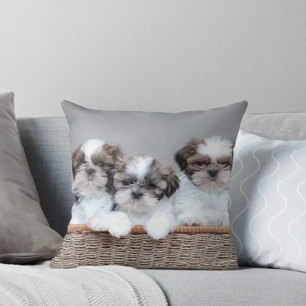 

Shih tzu puppies Throw Pillow Pillow Case Christmas Cushions Cover Christmas Pillow Cases New year