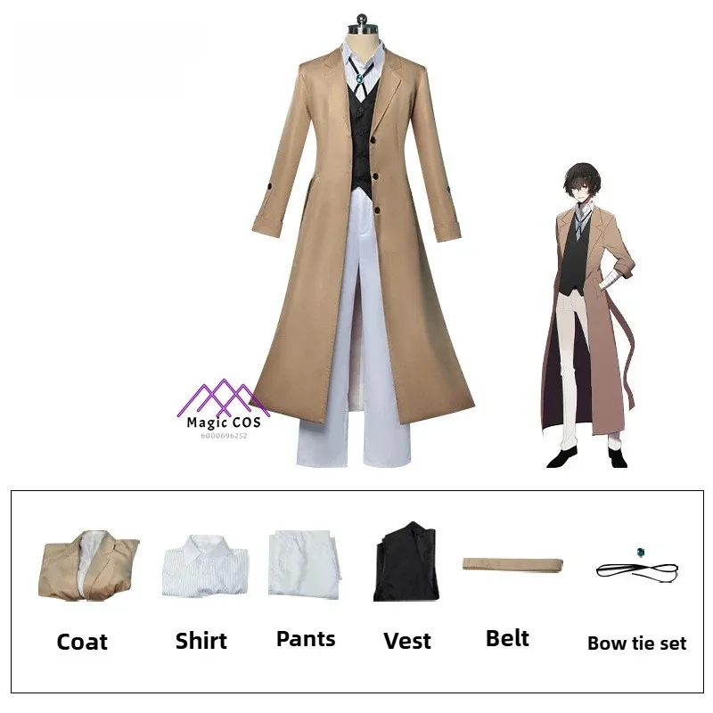 Anime Bungo Stray dogs Dazai Osamu cosplay costume for men women jacket coat suit adult Halloween Christmas clothes comic-Conset
