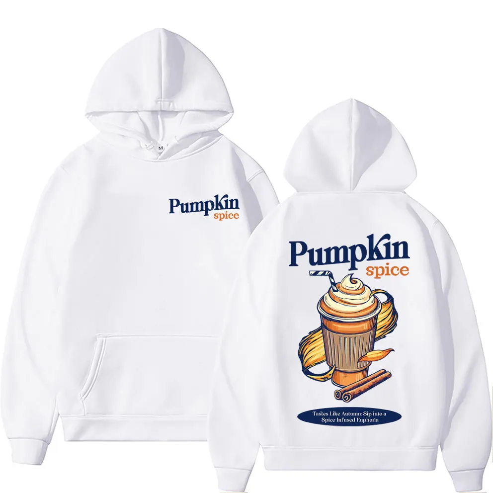 

Pumpkin Spice Latte Double Sided Graphic Hoodie Men Women Fashion Oversized Streetwear Unsiex Casual Vintage Hooded Sweatshirt