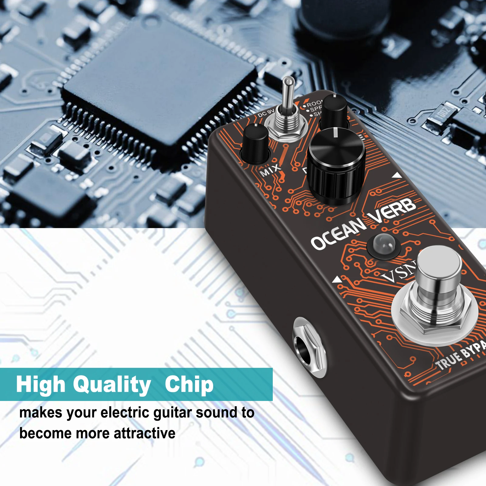 VSN Elektrische Gitaar Pedaal Reverb Effecten Digitale Oceanen Effector Pedalen Para Guitarra Metal Shell Studio Voor Gitaar Bas