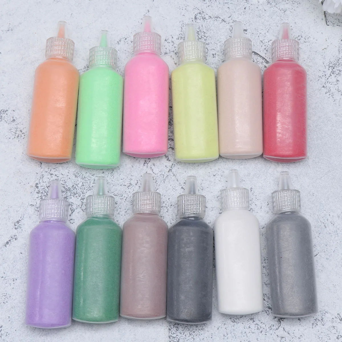 12 Pcs Colored Sand Material DIY Painting Materials Kid's Handmade Bottled Craft Gift for Kids Art Kits Children's Set
