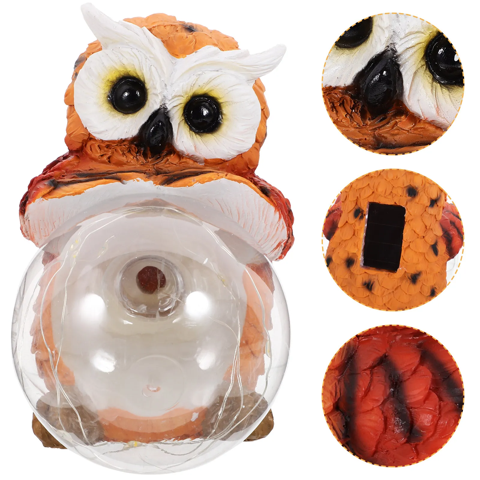 1Pcs Owl Shape Solar Resin Craft Lamp Outdoor Garden Lawn Light Animal Statue Home Desktop Decoration Animal Shape Decor