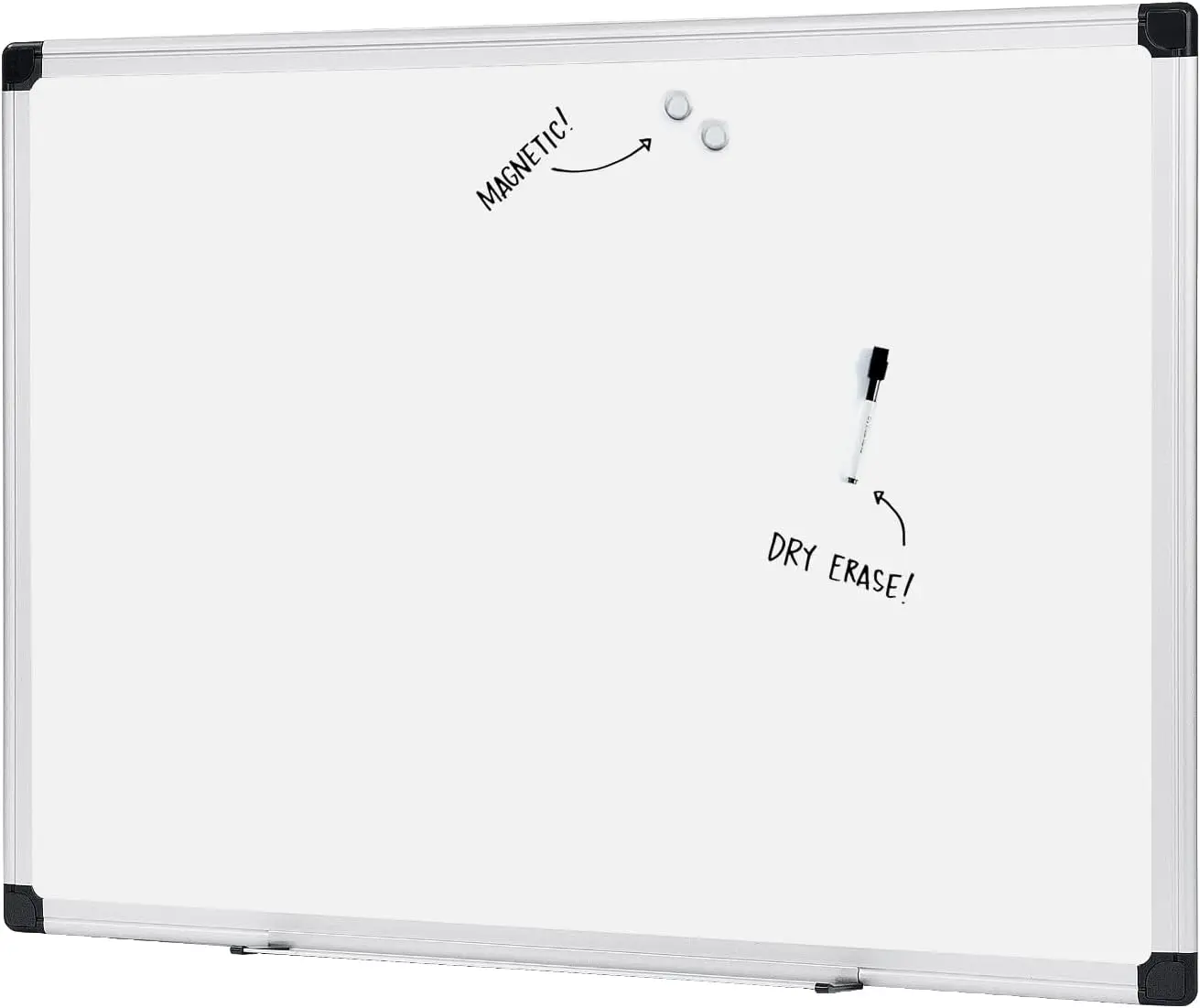 

36x48 Inch Magnetic Whiteboard with Aluminum Frame, Dry Erase Board for Office Meetings, Home Use, and Presentations