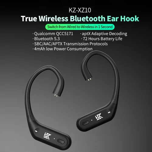 Imagen 2 del producto KZ-XZ10 Controlador híbrido Kz xz10Ear-Hook Auriculares - Bluetooth 5.3 y combo con cable con aptX para ZS10 Pro, ZSN Pro, D-FI