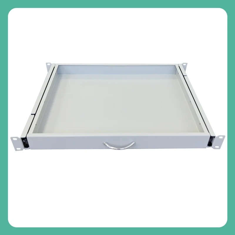 1U Drawer Keyboard Tray for Network Cabinets, Heavy Duty Sliding Shelf, Server Rack Keyboard and Mouse Organizer
