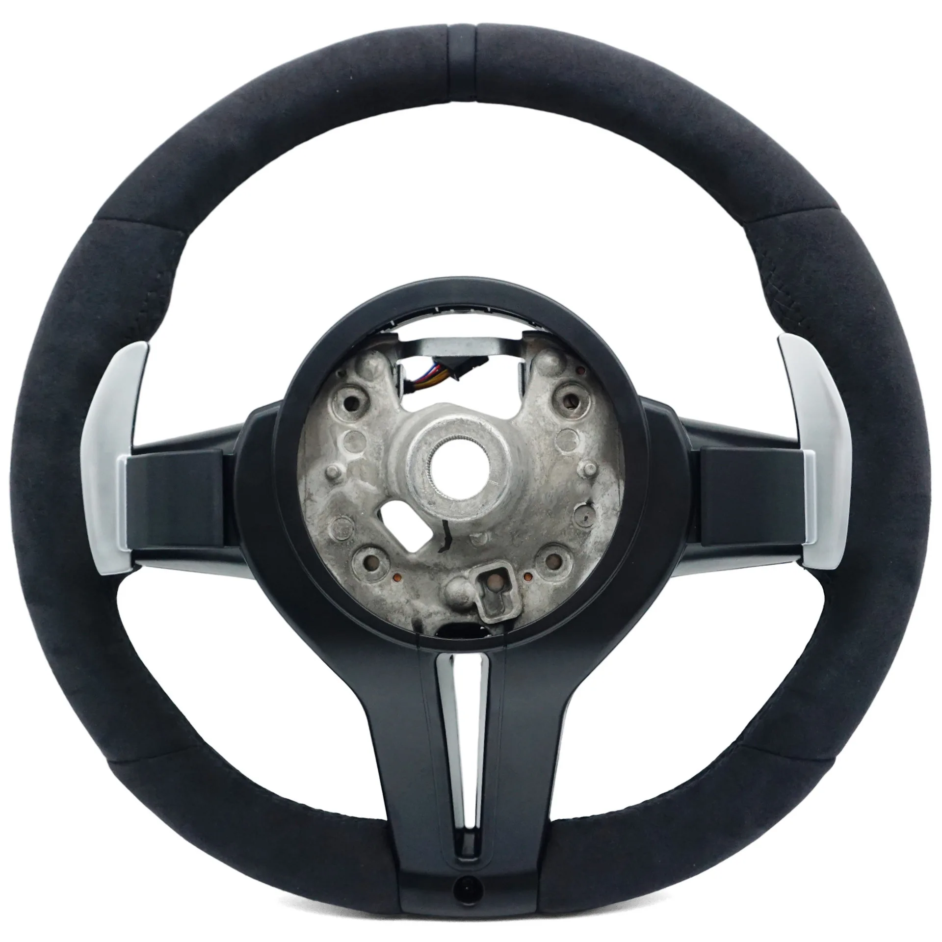 Suitable for BMW 5 Series thong with black thread with black correction standard steering wheel interior modified steering wheel