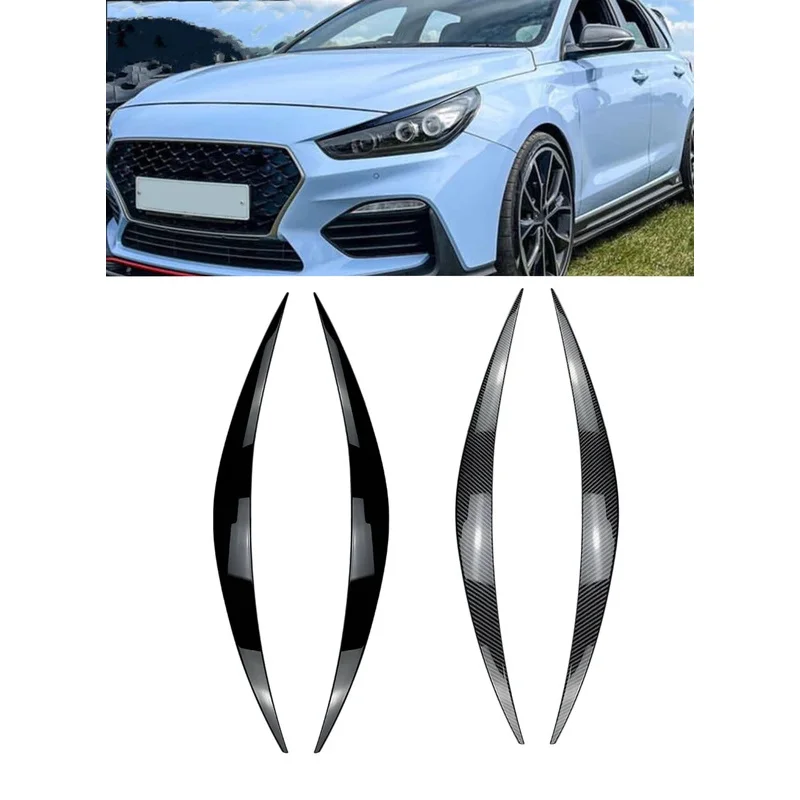 

For Hyundai i30 i30N MK3 2017-2020 Car Headlight Eyelid Eyebrow Decoration Trims 2017 2018 2019 2020