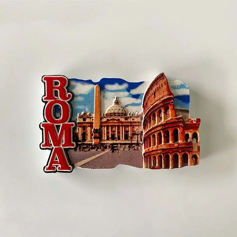 

3D Resin Italy Rome Fridge Magnets Home Decor Aimants Frigo Imanes Colosseum St. Peter’s Basilica Obelisk Small Souvenir