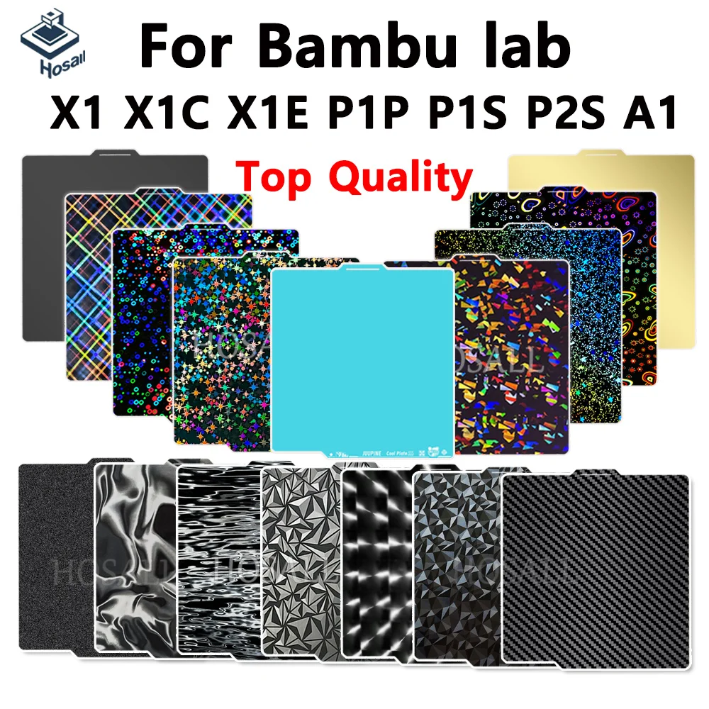 

Для Bambulab PEI Plate 256x256 Двусторонняя текстурированная гладкая пластина PLA/PETG без клея для P2S X1 X1C P1P P1S A1Warp-FreeTop Adhesion