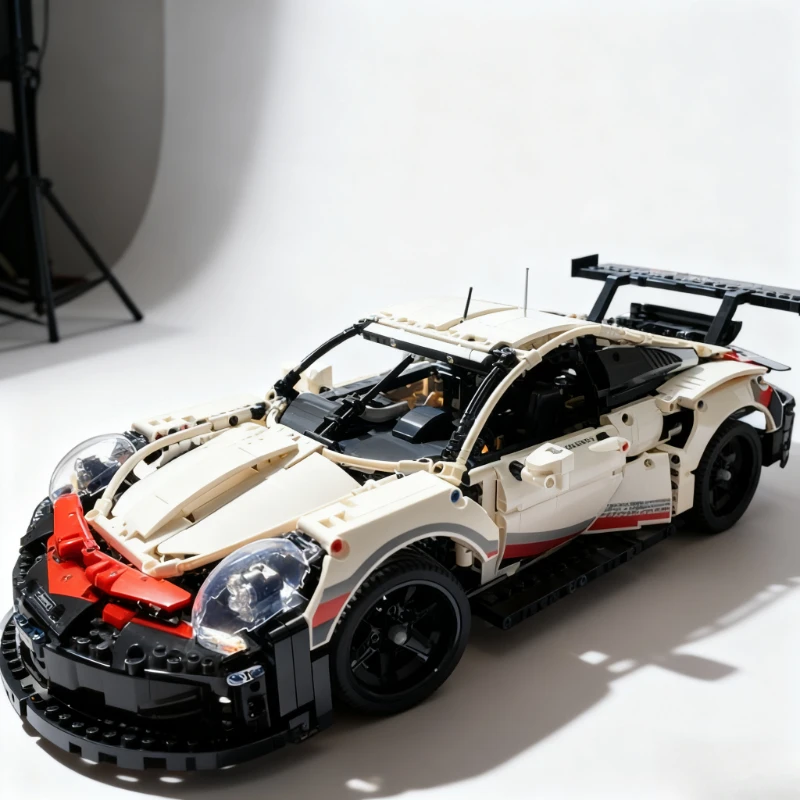 

1580 + шт. масштаб 1:10, строительные блоки, электрический спортивный автомобиль, модель с дистанционным управлением и подсветкой, подарок «сделай сам» для гостей вечеринок