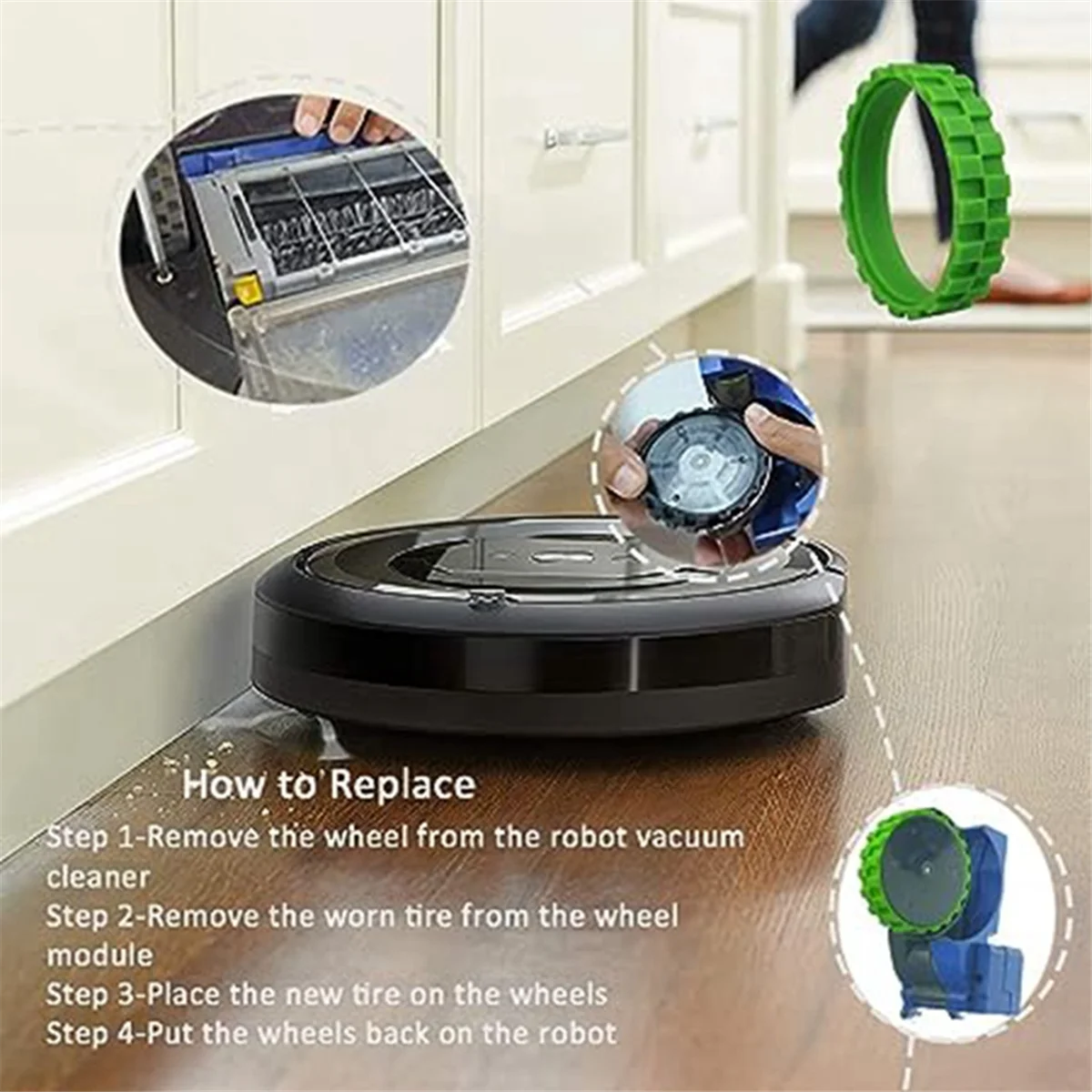 Per iRobot Roomba I7 I7 Plus E5 E6 E7 500 600 700 800 900 serie S9 S9 + parti dell'aspirapolvere parti pneumatici pelle pneumatici