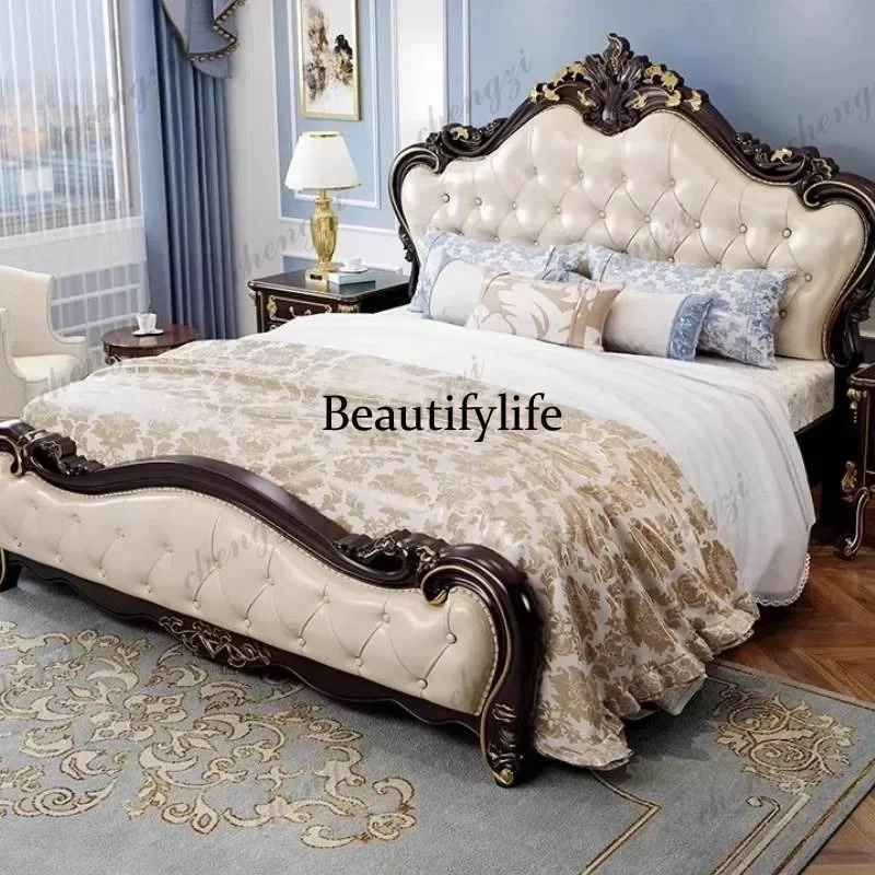 E136 Insert Mattress Set Double Bed White Oak Wooden Adults Bedroom Double Bed Storage Luxury Modern Camas De Dormitorio