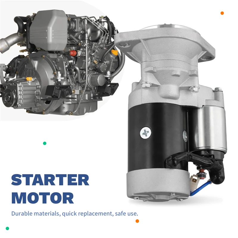 AWAH For Yanmar 3JH25A 3JH30A Hitachi S114-146 12V Starter Motor 171008-77010 Replacement 21256-77011 129573-77010 124772-77010