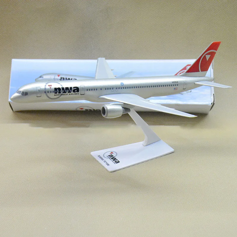 1:200 Scale Nwa B757-200 Model Northwest Airline Air Way with Base Plastic Resin Assembly Aircraft Model Toy Collection