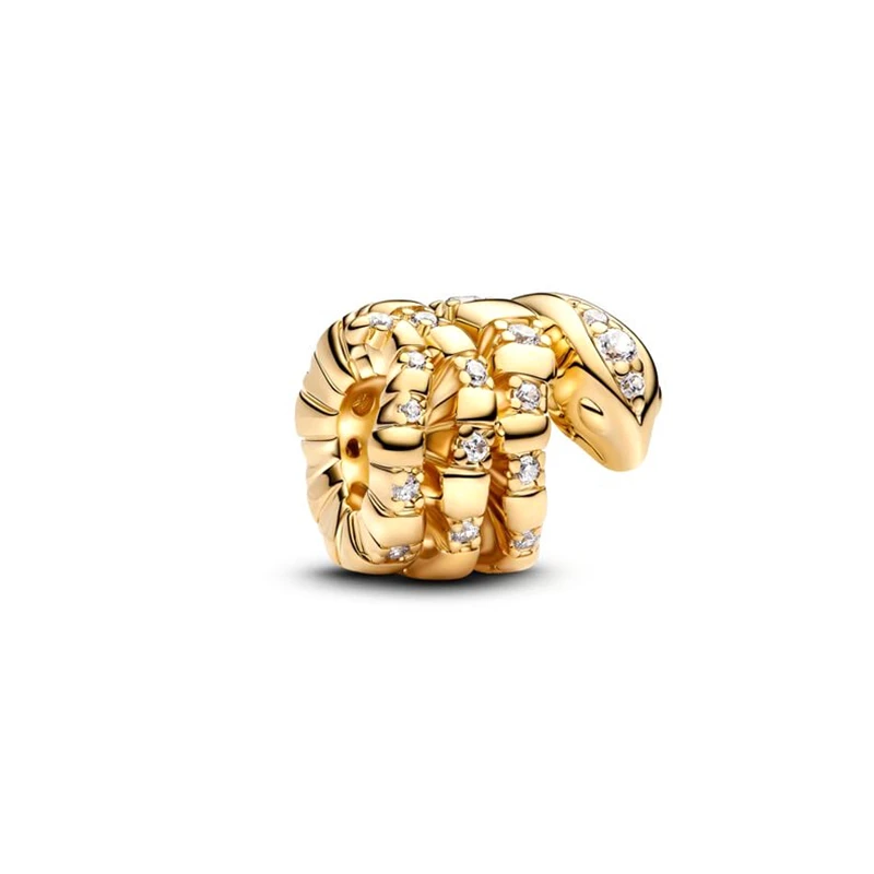 2026 تألق كرة لولبية كاتربيلر ثعبان لونغ استرخى خرزة ساحرة صالح الأصلي الأوروبي الفضة سوار قلادة DIY بها بنفسك JewelryGift