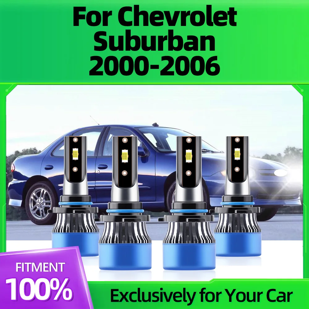 

2/4Pcs Car LED Headlights CSP CANBUS Chip Bulbs 150W Auto Lamp Lights For Chevrolet Suburban 2000 2001 2002 2003 2004 2005 2006