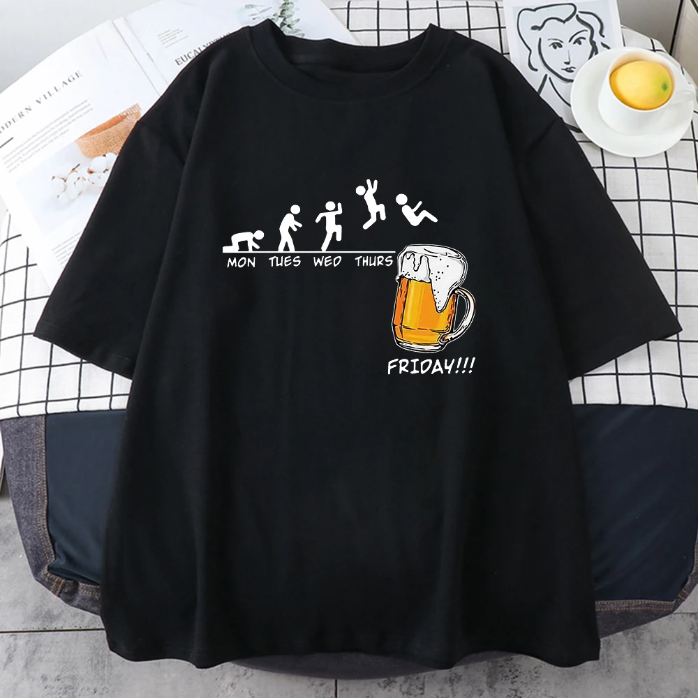 Friday Bier druck Herren Marke T-Shirts lustige Grafik Hip Hop Sommer Männer T-Shirts Streetwear
