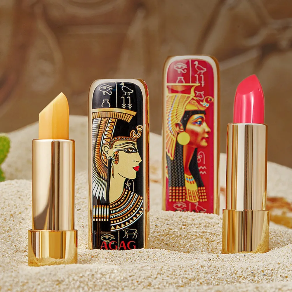 Retro Temperature Change Lip Balm Waterproof Egyptian Style Color Changing Lipstick Fade Lip Lines Long Lasting