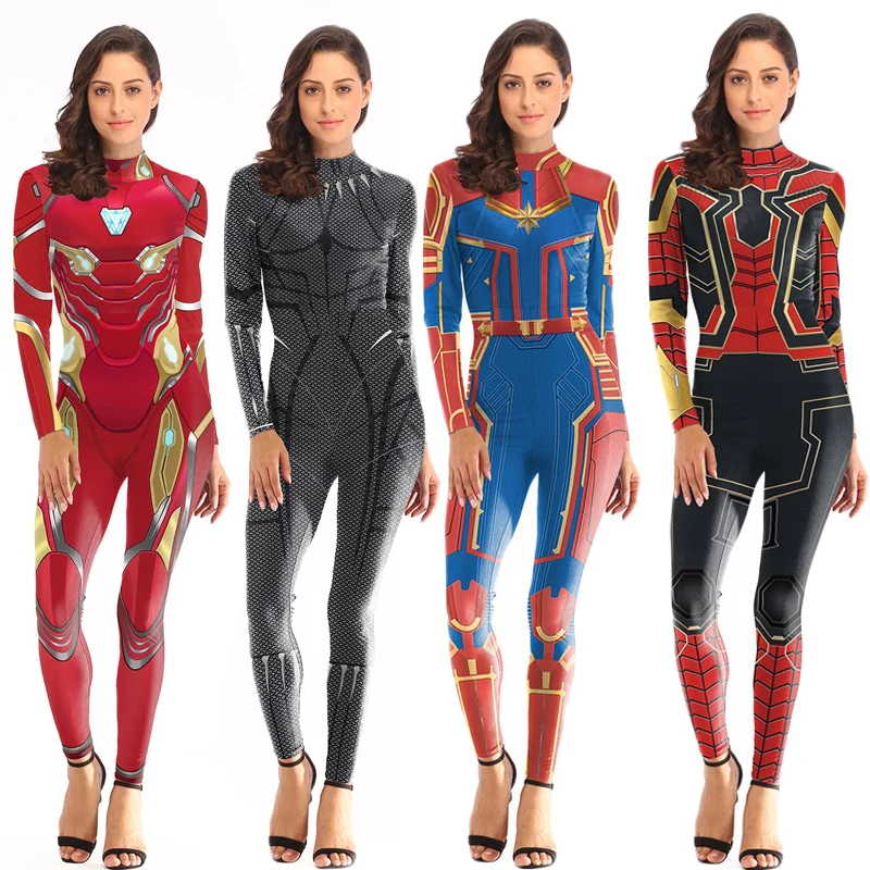 MINISO Железный человек Mystique супергерой комбинезон комбинезон сексуальная черная вдова костюмы для косплея необычные женские боди с длинными рукавами на Хэллоуин