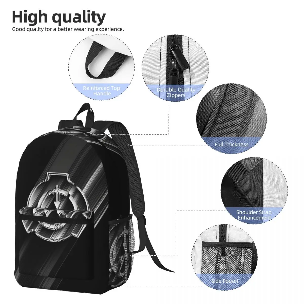 SCP Foundation MTF Backpack Student BookBag Children School Bag Laptop Shoulder Bags for Men Women