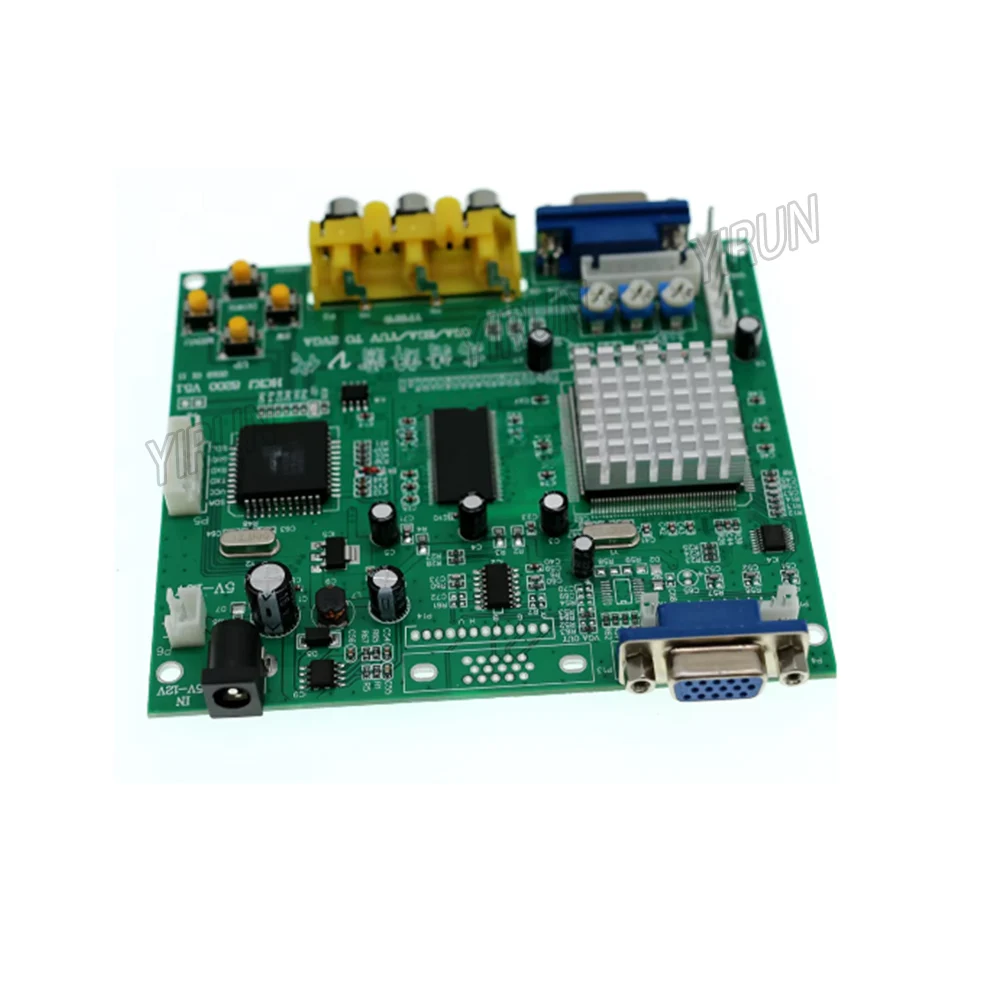 GBS8200 RGB/CGA/EGA/YUV To VGA LCD HD Video Signal Converter Board With Cable Green PCB Arcade Game Machine