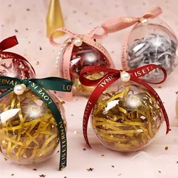 10pcs Ball Shape Thank You Gift Boxes Packaging Wedding Decoration DIY Christmas Tree Decor Transparent Plastic Candy Box
