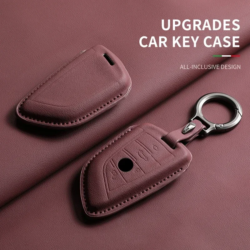 

For BMW F20 F15 F16 F48 G20 G30 G01 G02 G05 G11 X1 X3 X4 X5 X6 F30 1 3 4 5 Series Car Original Color Leather Car Key Case Cover