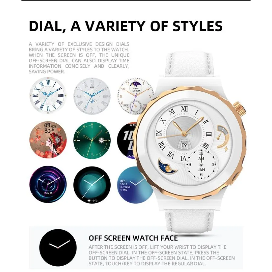 โทรผ่านบลูทูธ อัตราการเต้นของหัวใจ สุขภาพ กีฬา AI Voice Smart Watch
