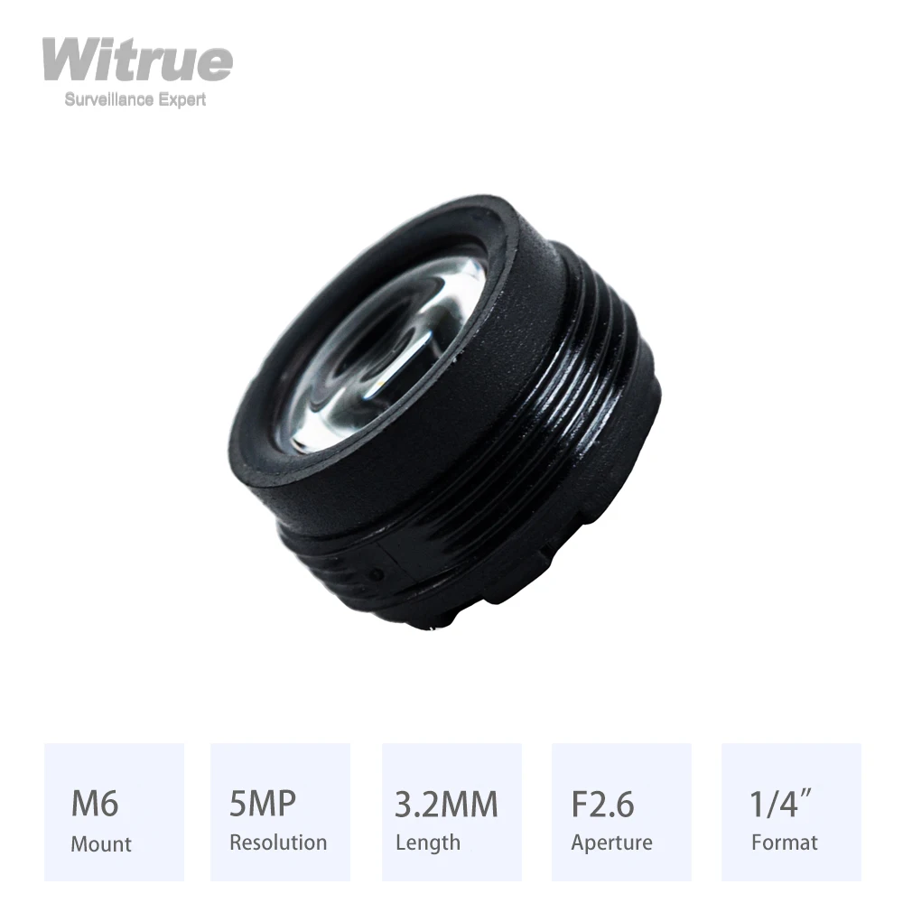 Witrue M6 * 0.35 zamontować obiektywy kamery przemysłowej 3.2MM HD 5MP przysłony F2.6 Format 1/4 \