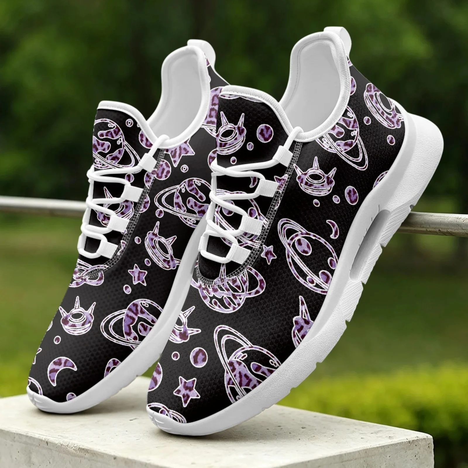 XIXIRIMIDO Lace-up Casual Shoes Mens Sneakers Comfortable Mesh Breathable Walking Shoe Women's Lightweight Sneaker Cool Universe