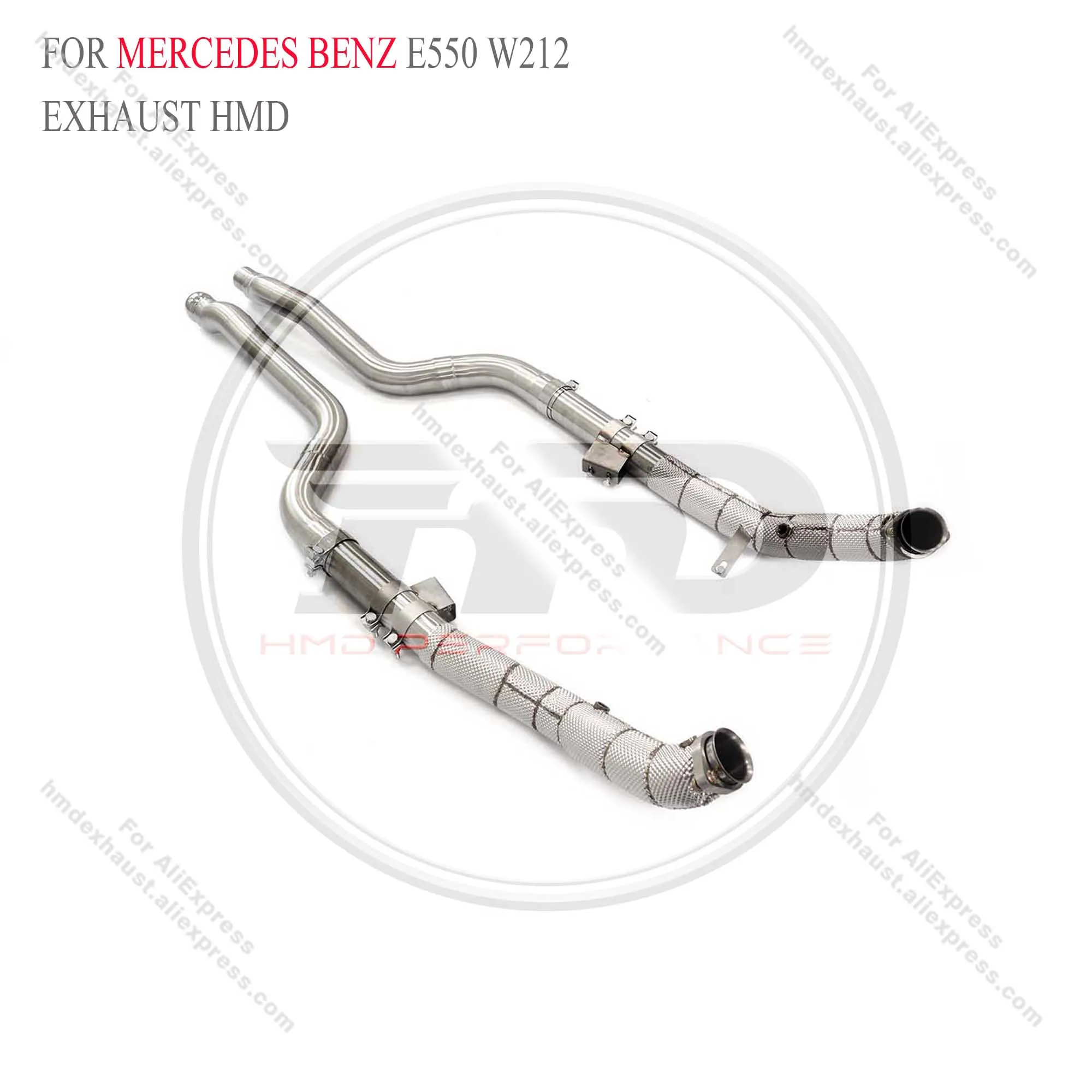 HMD Exhaust System High Flow Performance Downpipe for Mercedes benz E550 W212 With heat shield